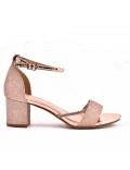 Mix-materials heeled sandal 