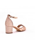 Mix-materials heeled sandal 