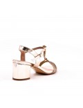 Mix-materials heeled sandal 