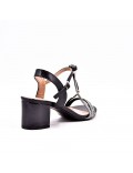 Mix-materials heeled sandal 