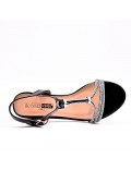 Mix-materials heeled sandal 