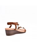 Flat sandals in a material mix for women