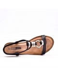 Flat sandals in a material mix for women