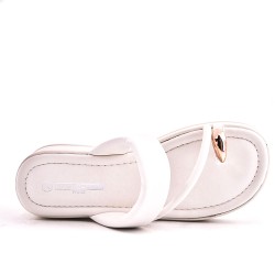Flat sandals in a material mix for women