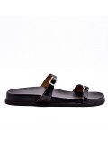 Flat sandals in a material mix for women