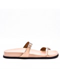 Flat sandals in a material mix for women