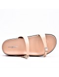 Flat sandals in a material mix for women