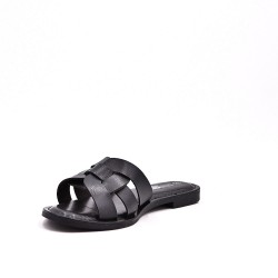 Sandale plat en simili cuir pour femme