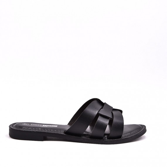 Sandale plat en simili cuir pour femme