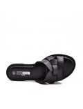 Sandale plat en simili cuir pour femme