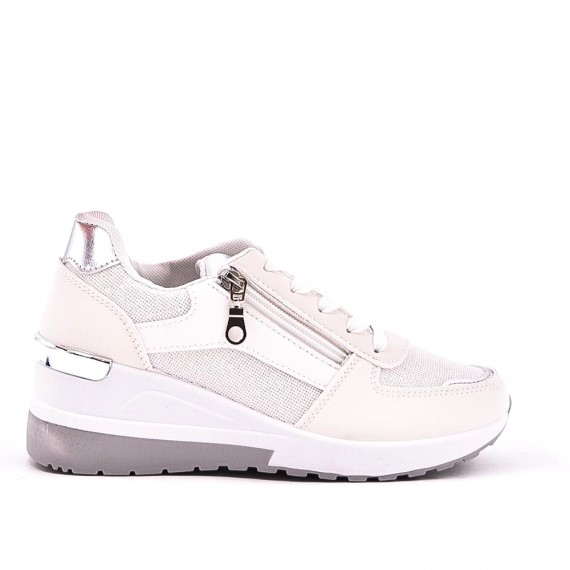 Basket mix matière à lacet pour femme