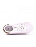 Lace-up faux leather sneakers