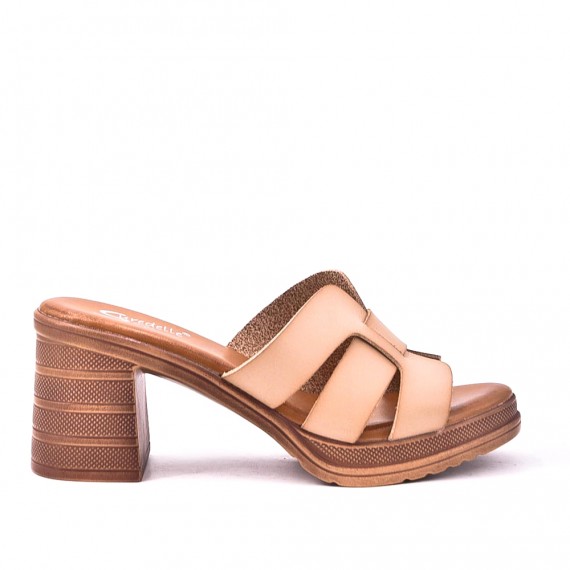 Sandale à talon pour femme en simili cuir 