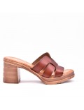 Sandale à talon pour femme en simili cuir 