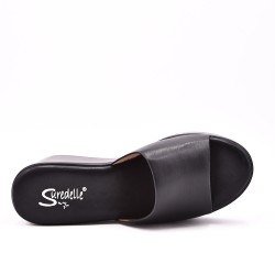 Sandalia cuña efecto piel para mujer