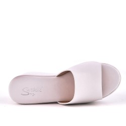 Sandalia cuña efecto piel para mujer