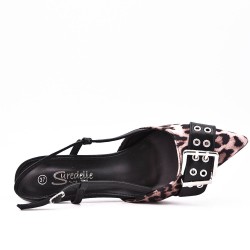 Escarpin à talon avec motif léopard