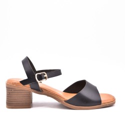 Faux suede mid-heel sandal