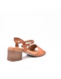 Faux suede mid-heel sandal