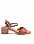 Faux suede mid-heel sandal