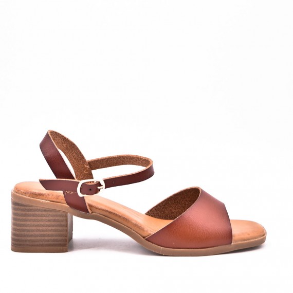 Sandale talon moyen en simili daim