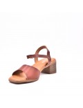 Sandale talon moyen en simili daim