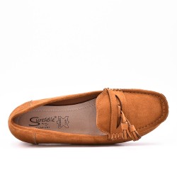 Mocassin femme en simili daim