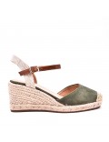 Sandale compensée à semelle espadrille
