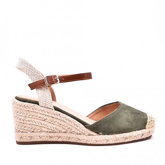Sandale compensée à semelle espadrille