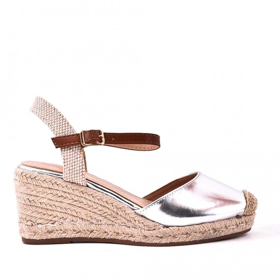 Sandale compensée à semelle espadrille