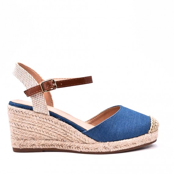 Sandale compensée à semelle espadrille