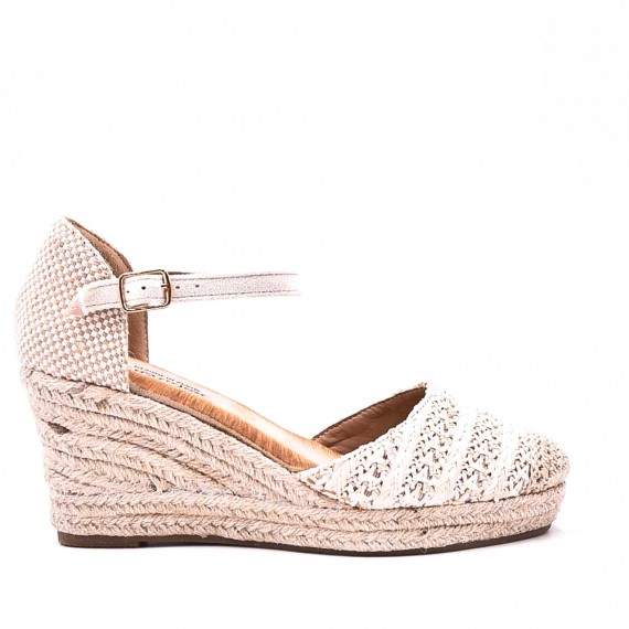 Sandale compensée à semelle espadrille