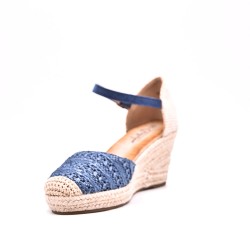 Sandale compensée à semelle espadrille