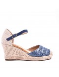 Wedge sandal with espadrille sole
