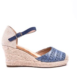 Wedge sandal with espadrille sole