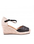 Sandale compensée à semelle espadrille