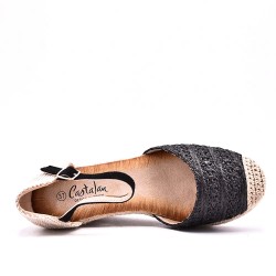 Sandale compensée à semelle espadrille