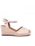 Sandale compensée à semelle espadrille