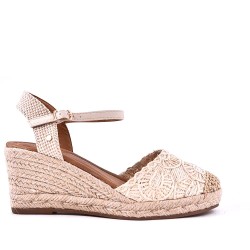 Wedge sandal with espadrille sole