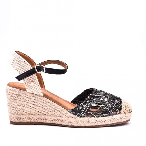 Wedge sandal with espadrille sole