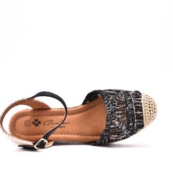 Sandale compensée à semelle espadrille