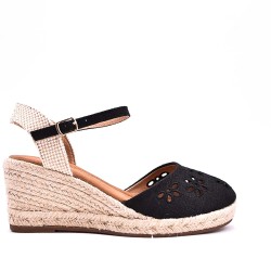 Wedge sandal with espadrille sole