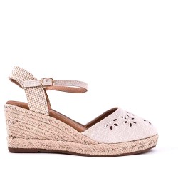 Sandale compensée à semelle espadrille