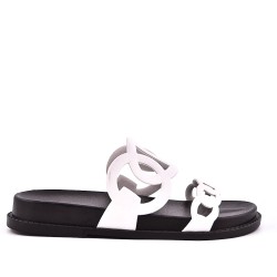 Man sandal in faux leather