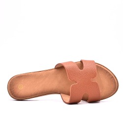 Sandalias de mujer con strass en piel sintética.