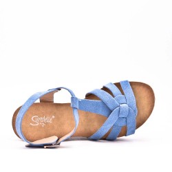 Wedge sandal faux suede