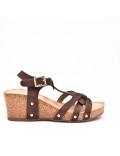 Wedge sandal faux suede