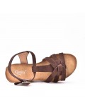 Wedge sandal faux suede