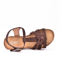 Wedge sandal faux suede