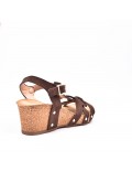 Wedge sandal faux suede